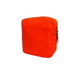 Blue Bird Nylon Makeup Bags for Women Girls Travel Toiletry Pouch Cosmetic Bag Makeup Organizer (Neon Orange, Mini)
