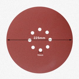 MAXXT 225mm Drywall Sander Sandpaper #40 25Pcs Hook & Loop Discs - Aluminum Oxide - 8 Holes