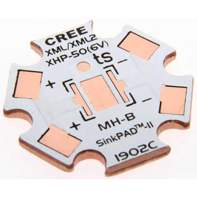 SinkPad Copper LED PCB direct thermal path for Cree XML,
