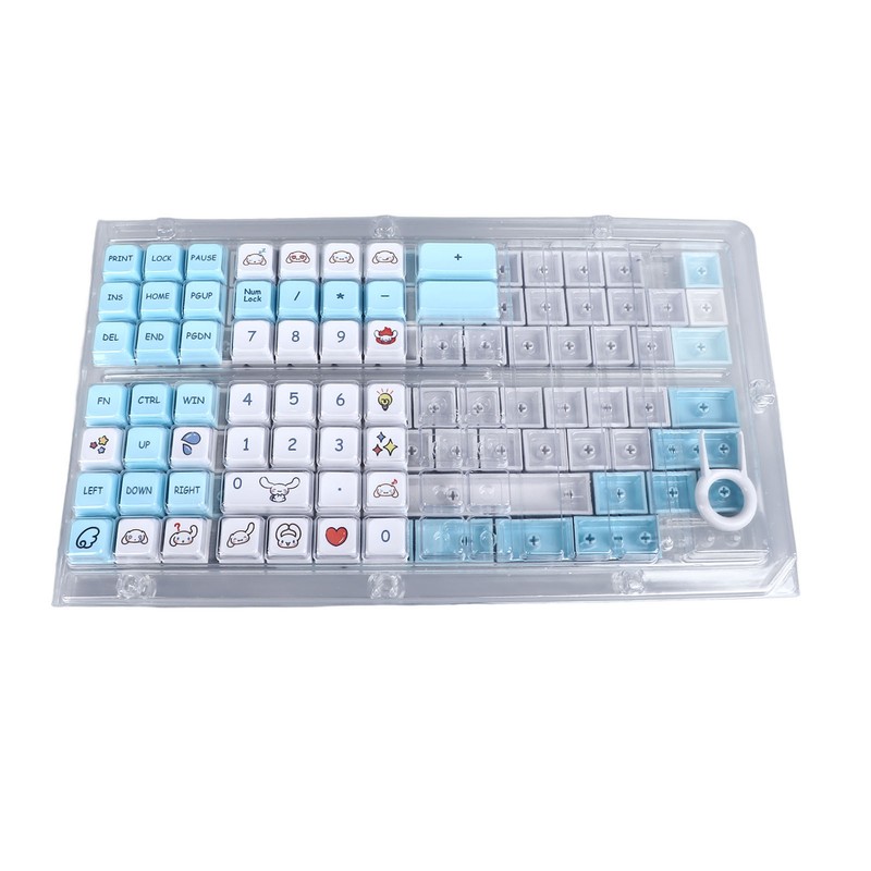 129 Keys Keycaps for XDA Height Accurate Keystrokes Blue White
