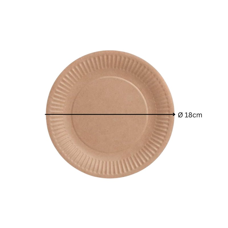 DeinPack Disposable Plates 18 cm Diameter Pack of 100 I
