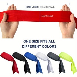 6PCS 40.94 inch Head Tie Headbands for Men, Tennis Karate & Ninja Headbands, Athletic Sweatbands, Travel Portfolios