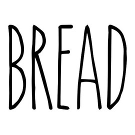 Bread Vinyl Sticker - Farmhouse Style Skinny Font - Kitchen Decor - 8.5w x 6h inches - Die Cut Decal - White