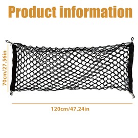 Protective Grille Car Barrier Separation Net: Dog Guard Car Dog Guard Made of Polypropylene with 4 Hooks, Elasticity Dog Gate for the Boot Double Layer Divider Boot Dog 120 x 70 cm