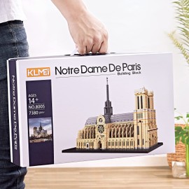 KLMEi Big Architecture Notre Dame De Paris Micro Building Blocks Set, Creative DIY Mini Bricks Model Kit for Adults or Kids, 7380 Pieces