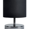 Modern Black Chrome Touch Dimmer Bedside Table Lamp with Polycotton