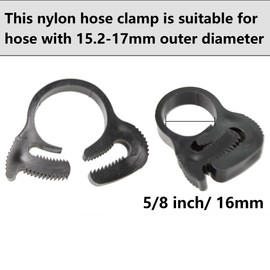 PDETVEO 25PCS 5/8 Inch Plastic Hose Clamps, Heavy Duty Double Snap Grip Nylon Hose Clamps (15.2-17mm)