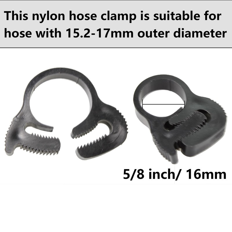 PDETVEO 25PCS 5/8 Inch Plastic Hose Clamps, Heavy Duty Double