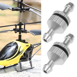 LT Easiyl 2pcs Aluminum Alloy Nitro Glow Fuel Inline Filter Replacement Part 5507450 Suitable for Model Airplanes Cars Spare Parts Sliver (25x10x5mm)