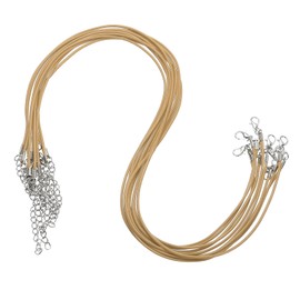 MECCANIXITY 10pcs 20 Inch Waxed Necklace Cord, Bulk Necklace String with Clasp 1.5mm Waxed Leather Cord Rope for Jewelry Making DIY Bracelet Pendant,Khaki