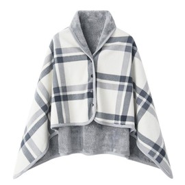 Throw Blanket, Checkered Pattern, Stylish, Multi-purpose, Wear Blanket, Large Blanket, Unisex, Fluffy, 8 Colors, 31.5 x 53.1 inches (80 x 135 cm), Buttons, For Napping, Cooling Protection, Cold