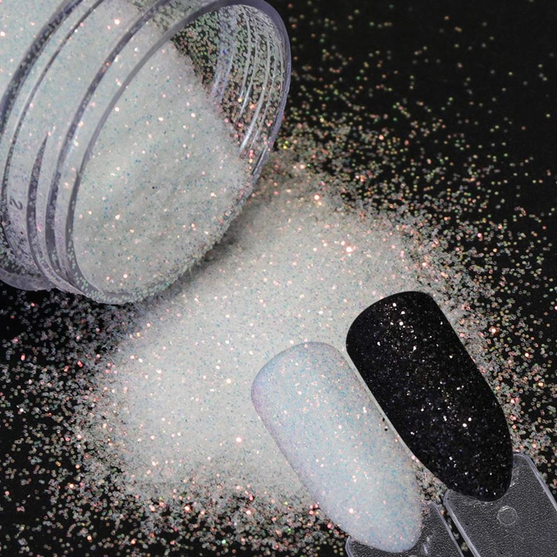 10g 0.2mm Shimmer White Rainbow Nail Glitter Holographic Shining Sugar