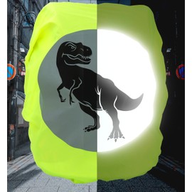 EANAGO T-REX Premium Rain Cover for School Bags and Backpack with Large Safety Reflector 100% Waterproof Universal Fit Rain Cover Rain Cover Rain Cover Rain Cover Rain Cover, yellow
