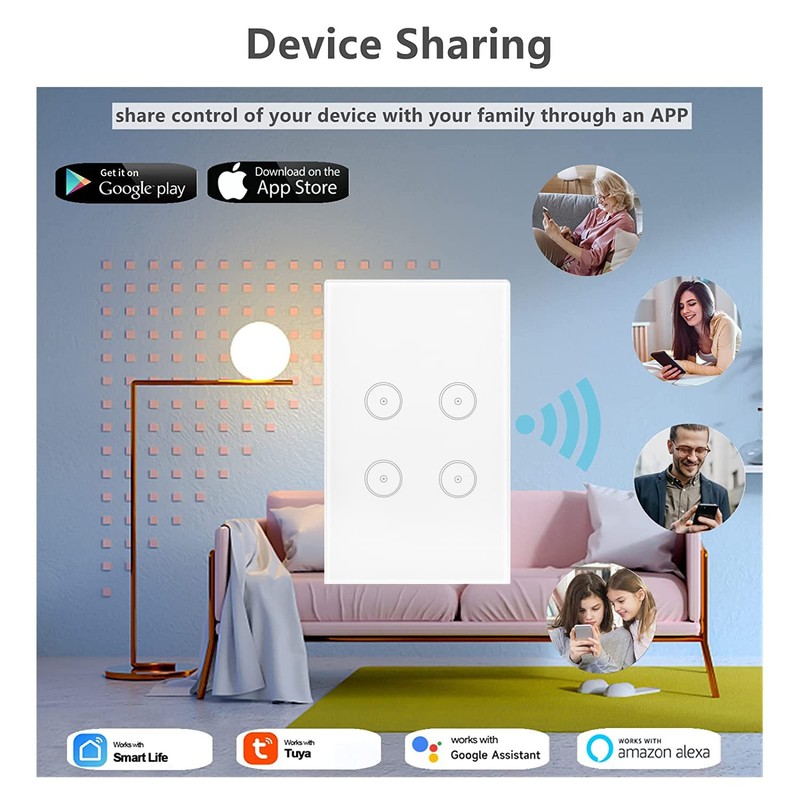 ZigBee Smart Lichtschalter, Sprachsteuerung funktioniert mit Alexa und Google Home,