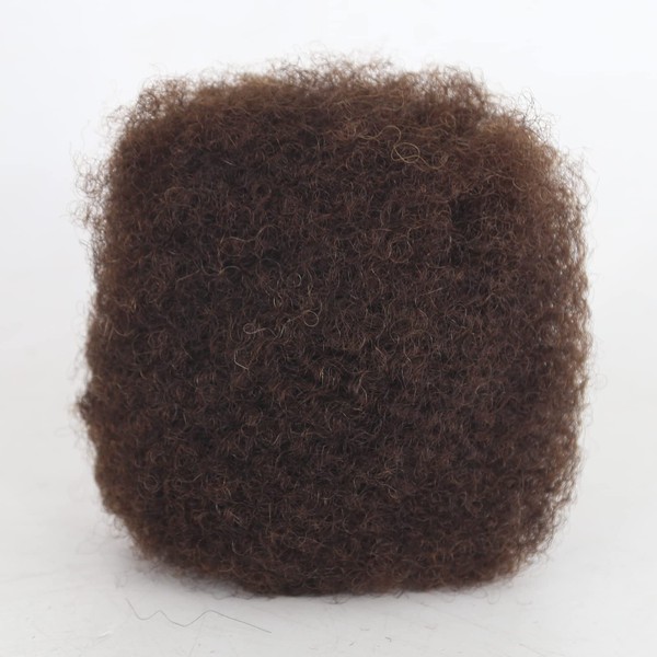 Towarm Afro Kinky Bulk Human Hair Medium Brown #4 30g Tight Afro Hair Ideal for Making or Repairing Permanent Dreadlocks, Twists, Braids (#4 Color, 8 Inch)