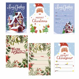 LGWJHCY Invitations to Christmas Party - Christmas Party Accessories with, Christmas Cards in Santa Claus Design, Cute Animation Santa Claus Invitation for Family Activities