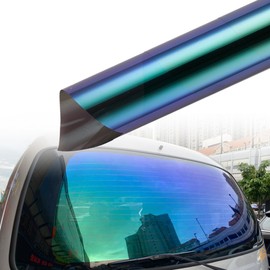 AuMoHall Chameleon Green and Blue Car Side Window Tint 20% VLT Car Window Tint Film Car Sun Shade Tint Solar Protection Film, 39.37'' x 59.05''