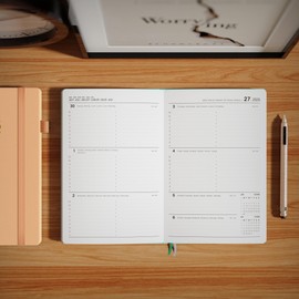 TDOLISSTE - Academic Diary 2025 Week to View, A5 Multilanguage Pocket Diary for Teacher, Students, Work& Home, January 2025 - December 2025, Pen Loop and Elastic Closure, Hardback Cover (Pink)