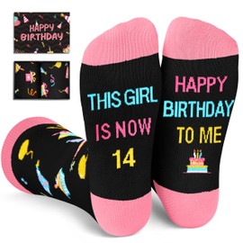 HAPPYPOP 14th Birthday Gifts Socks Ideas - 14 Year Old Birthday Gifts for Teen Girls, Teenage Gifts for 14 Year Olds