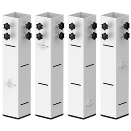 Fixirons 4 Pcs Carbon Steel Dorm Bed Risers 3.15" Diameter Metal Bed Riser Tall Bed Riser for College Dorm Wooden Bed Frame, Table Adjust Height 3.2", 5.1" Fit for Bed Leg 2.3-3.1"(Long)
