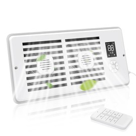 Household Ventilation Fans4*12“,10 Speeds to Control Cool and Warm Airflow, Air Conditioning Vents with LED Screen Remote & Thermostat Control, for Room Walls & Floors (White)