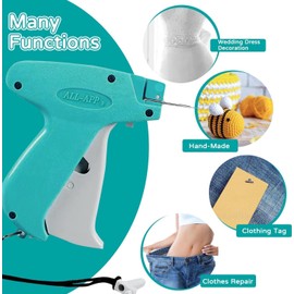 Tagging Gun Kit, Quick Clothing Fixer Fine Stitch Tool Mini Stitch Gun for Clothes,Quick Stitch Sewing Gun with 1500 Black and 1500 White Fasteners One Replacement pin