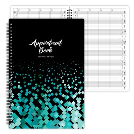 Appointment Book – Undated Salon Appointment Book, Daily＆Hourly Schedule Book with 200 Pages, 6 AM - 9 PM, 15 Minute Intervals Day Planner, 7.8’’ x 11.5’’, 4 Column, Twin-Wire Binding, Hardcover