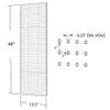 Azar 771344-WHT Pegboard 1-Sided Wall Panel, White Solid Color, 2-Pack