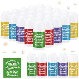 25 piezas de mini bálsamos labiales de agradecimiento a granel para mujeres, profesores, regalos de agradecimiento inspiradores, ingredientes naturales, bálsamos labiales de agradecimiento a los