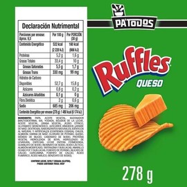Botanas Sabritas, Ruffles sabor queso Pa Todos 278 g