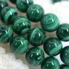 Natural Malachite Gemstone 6mm Round Beads Stretch Bracelet 6.5"