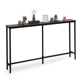 CAPHAUS 47” Narrow Long Console Table for Entryway, Classic Design Sofa Table Narrow Long for Living Room, Skinny Sofa Table, Entrance Table for Hallway, Plant Table, Décor Table, Grey Oak