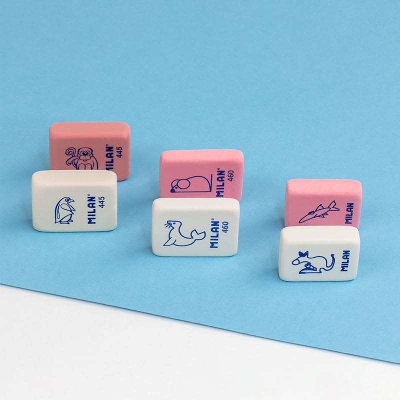Milan BMM9222 - Pack of 5 rubber flexible rubber erasers,