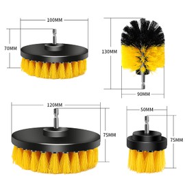 Brush Attachment Drill Set, 4 Pieces Brush Attachment Cordless Screwdriver Brush Drill Brush, Cleaning Brush Rim Brush Scrubber Cleaning Brush Kit for Rims/Tiles/Kitchen/Floors/Car/Bathtub