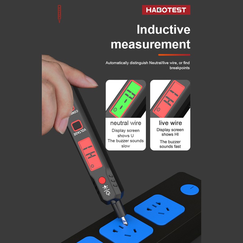 HABOTEST HT89 Voltage Tester AC 12~300V Contact Voltage Detector for