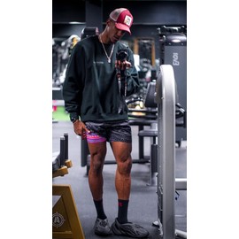 maamgic Mens 5 Inch Stretch Swimming Shorts Compression Liner Swim Trunks Quick Dry Bathing Suits Board Shorts Beach Shorts Swim Suits Geometrical Black Small