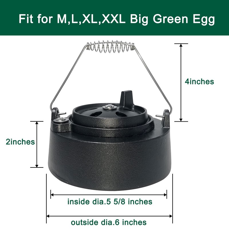 Quantfire Cast Iron Cap for Big Green Egg Dual Function
