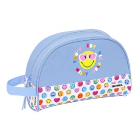 Smiley World Joyful Kids Toiletry Bag Small with Handle Toiletry Bag for Kids Adaptable to Cart, Recyclable Fabric, Comfortable and Versatile, Quality and Resilience, 28 x 10 x, Light blue /