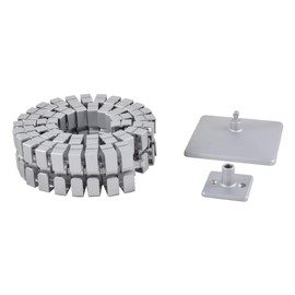 Oskar Lehmann Cable Guide Square Cuba 1 Length 1254 mm Cable Hose Made in Germany by Silber