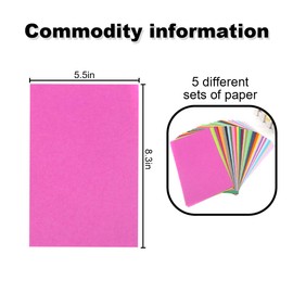 VIVIIHOO 400 Colourful Tracing Paper, Tissue Paper Packaging Material in Mixed Colours, A5 Tissue Paper for DIY, Decoration, Pompoms, Bouquets and More