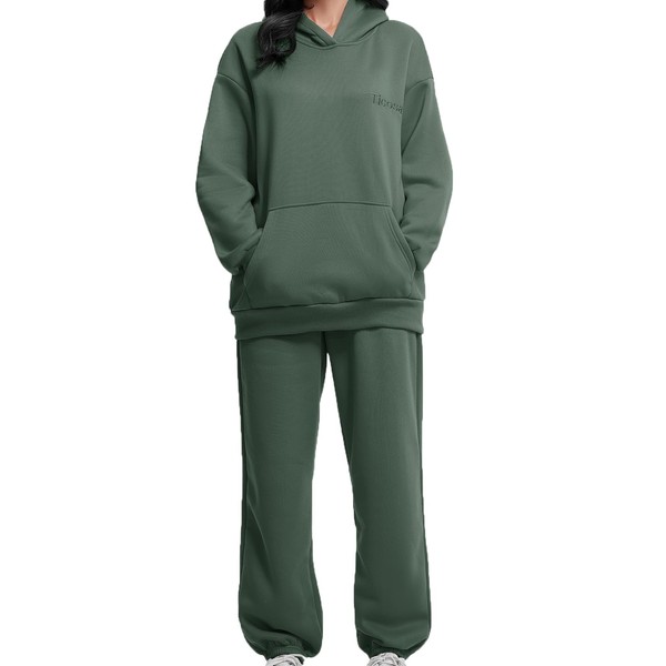 TICOSA Women's 2-Piece Lounge Set, Oversized Hoodie & Baggy Sweatpants