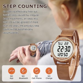 Hearkent Women Pedometer Watch for Walking, Step Counter for Women, Sport Watch with Calories Counter, Large Number Display Wrist Watch, 30M Waterproof Step Tracker Watch