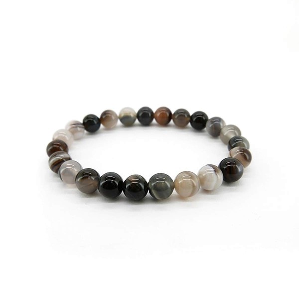 Agata Bracelet 8mm Minerals and Crystals Energetic Beauty Meditation Spiritual