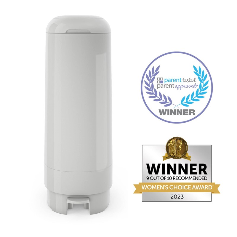 Diaper Genie Signature Pail (Grey) Includes 1 Easy Roll Refill
