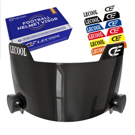 LeCool Football Visor – 3D Molded Curved Lens Technology, Wide Field Vision, Fits Youth & Adult Helmets (Black)