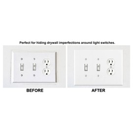 OVERSIZED 3 Gang Combo Metal Wall Plate - (1) Outlet - Duplex with (2) Toggles Jumbo Combination Light Switch Plate Cover, Stainless Steel Painted White, UL Listed, 5.5" x 7.5" - Made in USA