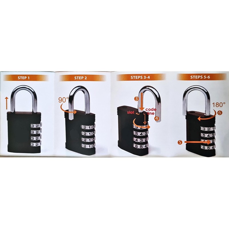 TheGeekLa Combination Padlock with 4-Digit Smooth Dial Lock Security Padlock
