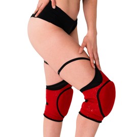 FRICTION - Pole Dance/Floorwork Knee Pads - RED STICKY HEARTS - Knee Pads for Dancers - POLE & FLOORWORK - XS-XL (Small)