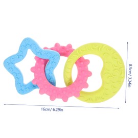 BESPORTBLE 3-in-1 Pet Dog Chewing Toy Interactive Squeaky Molar Plaything for Puppies Small Dogs Teething Toy for Dogs Random Color