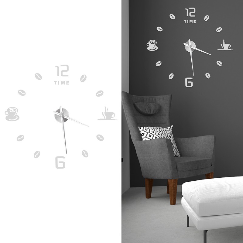 Modern Large Frameless DIY Wall Clock Mirror Surface Sticker for